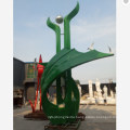 Modern Outdoor Abstract Green Stainless Steel Sculpture for Decoration